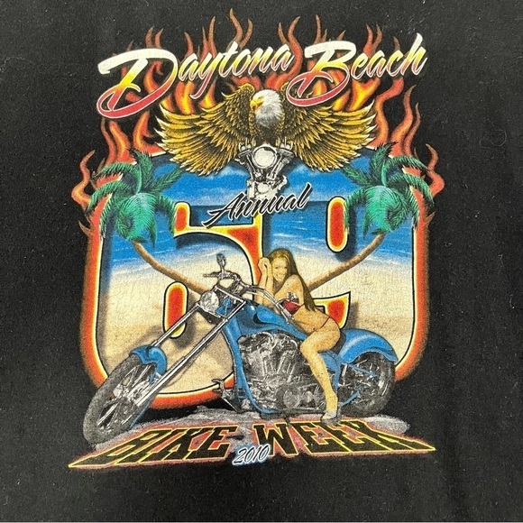 DAYTONA beach bike week 2010 shirt black 2XL sexy girl 69th anniversary - Picture 1 of 7